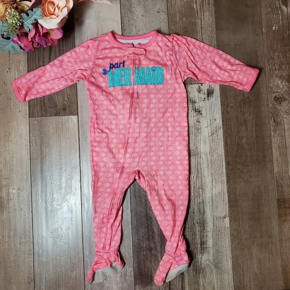Just One You made by Carter's Pink Footed Sleeper One Piece Size 12m Baby Girl